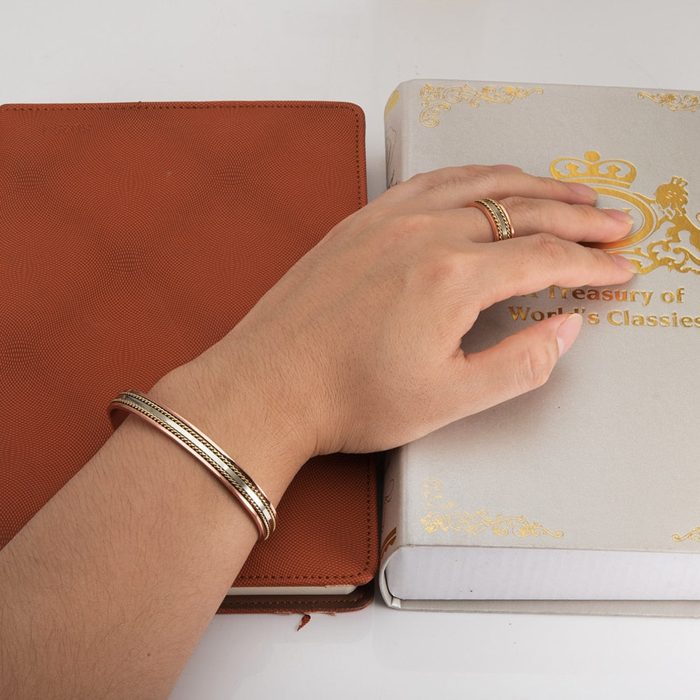 Magnetic Copper Bracelet Ring  Jewelry Sets