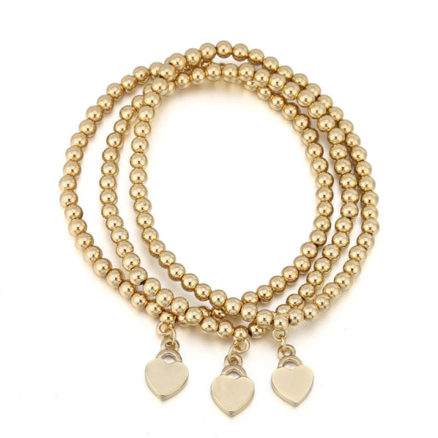 Women's Gold Color  Chain Charm Bracelet