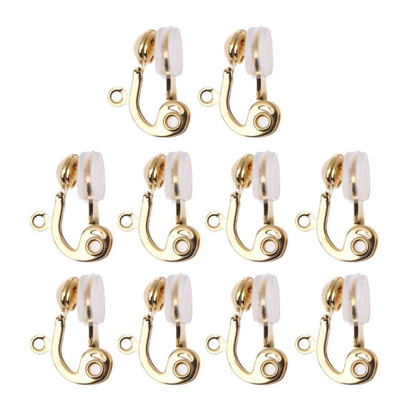 10 piezas de aros de clip para pendientes sin perforar con cómodos pendientes