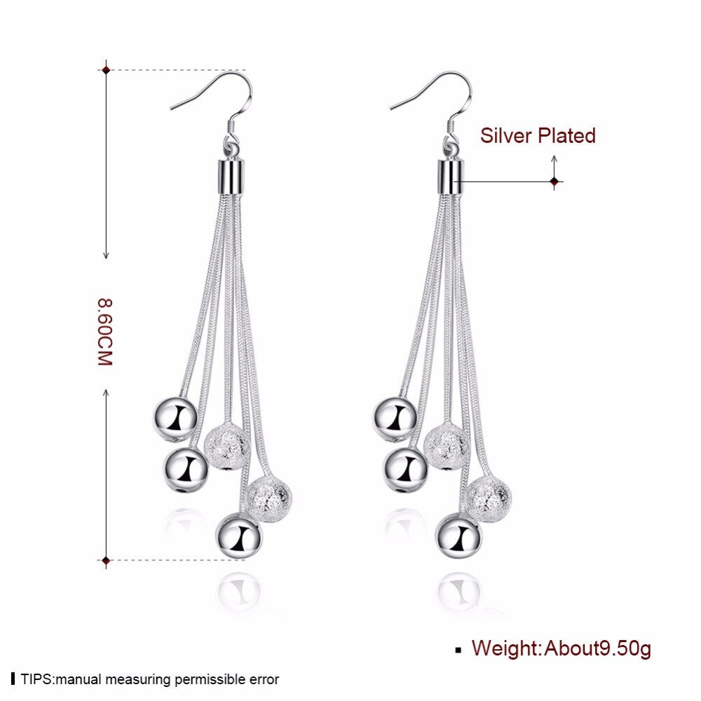 N925 sterling Silver color high-quality five-wire beads set