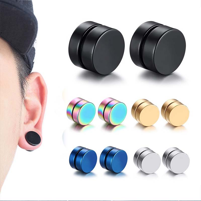 Circle Non Piercing 1PC Strong Magnet Magnetic Mens Ear Clip