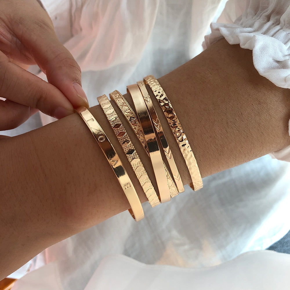 Adjustable Bracelet Bangle for Women Metal Cuff  Bracelet