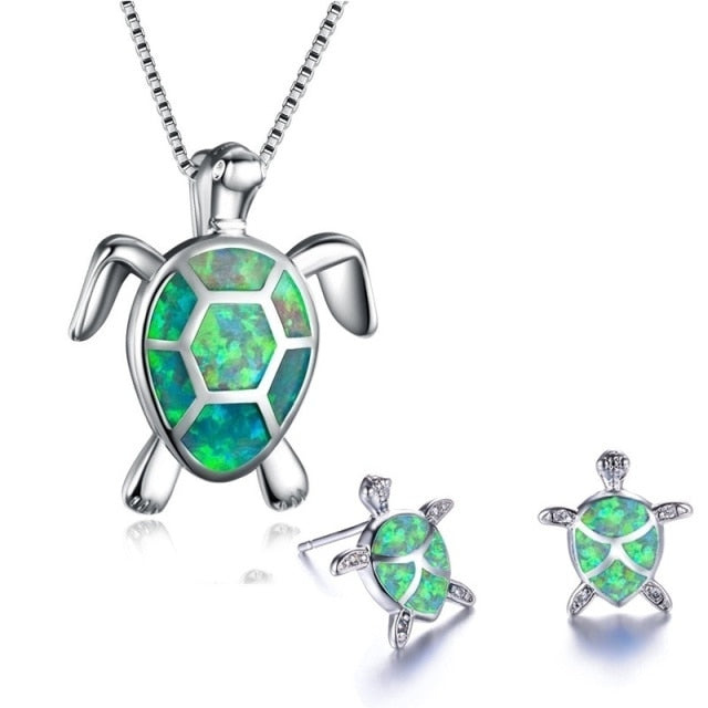 Fashion Cute Turtle Pendant Necklace  Set