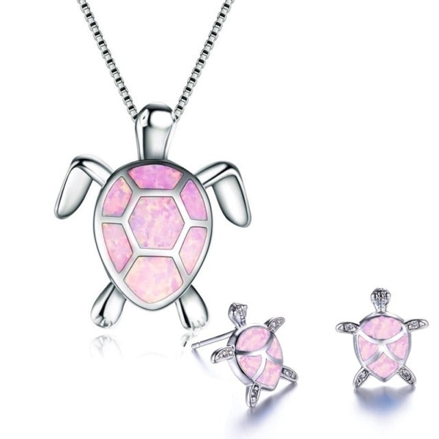 Fashion Cute Turtle Pendant Necklace  Set