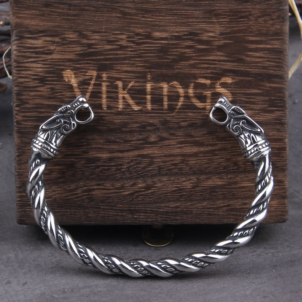 Stainless Steel Nordic Viking Norse Dragon Bracelet