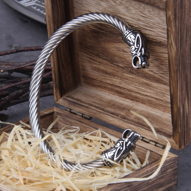 Stainless Steel Nordic Viking Norse Dragon Bracelet