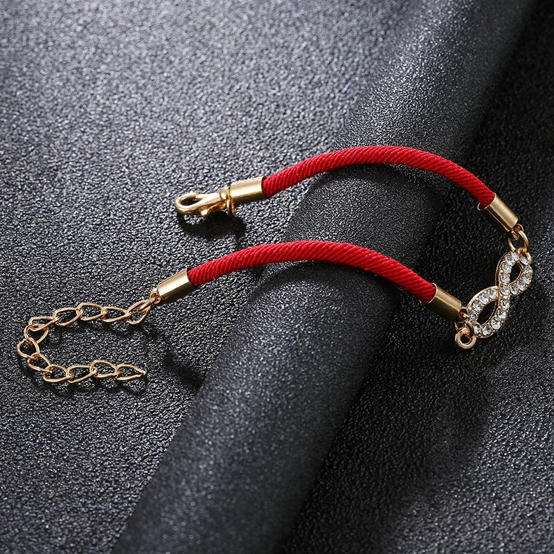 Digital 8 Crosses Infinity Silver Color Bracelet