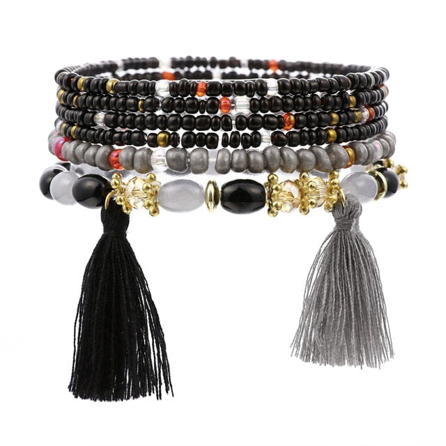 Fashion Boho Bracelets & Bangles Women Stone Beaded Bracelet Set