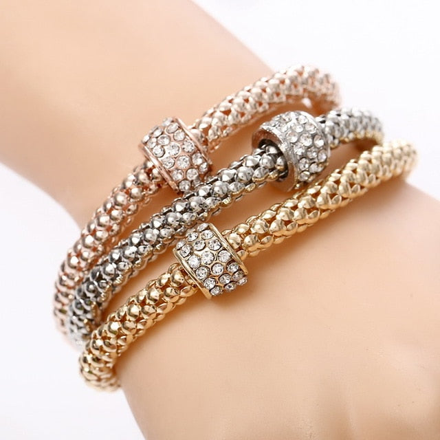 Crystal Owl Heart Charm Bracelets & Bangles