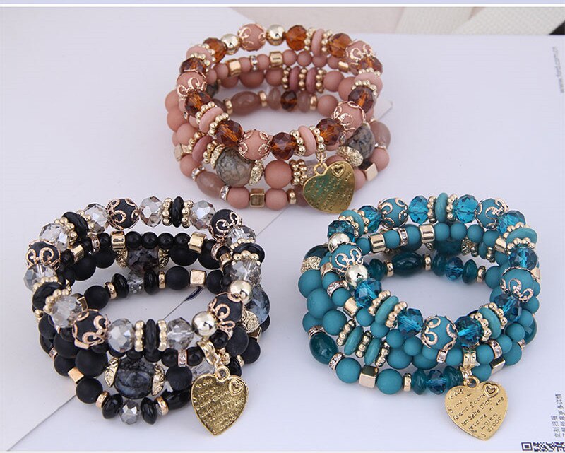 Multilayer Bohemia Bracelet Resin Beads Bracelets For Women