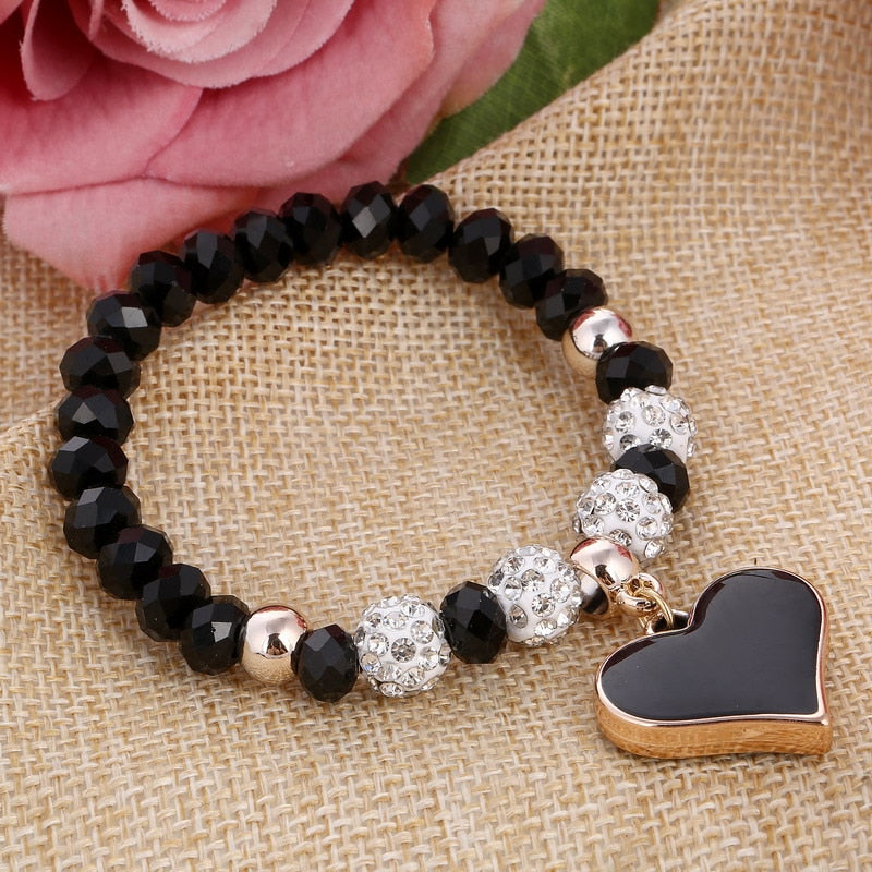 Crystal Butterful Bracelet & Bangle Elastic Heart Bracelets