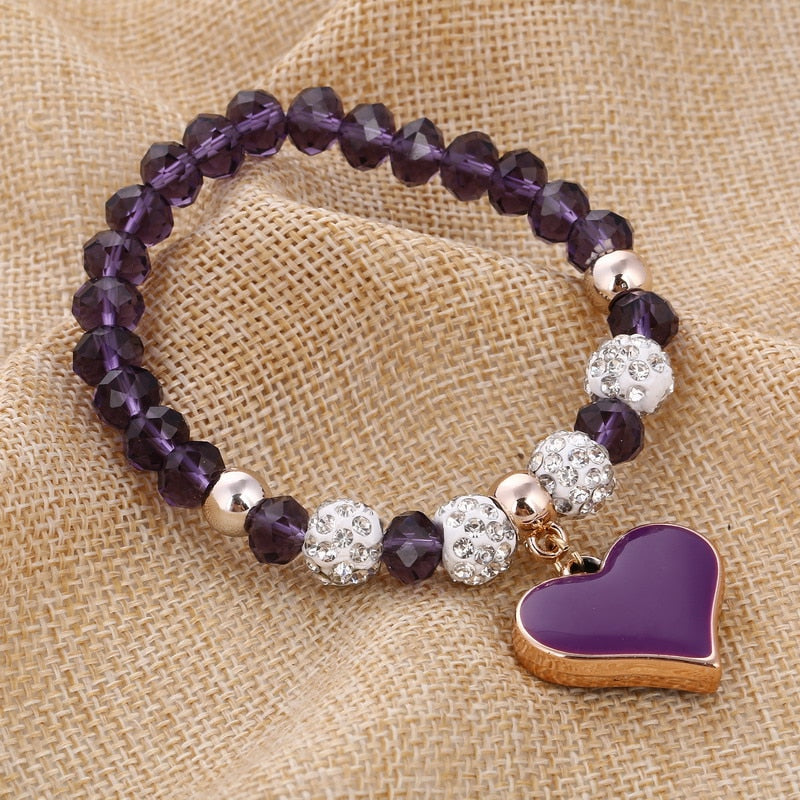 Crystal Butterful Bracelet & Bangle Elastic Heart Bracelets