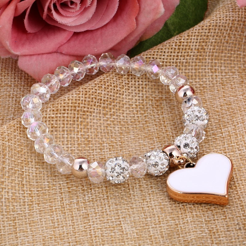 Crystal Butterful Bracelet & Bangle Elastic Heart Bracelets