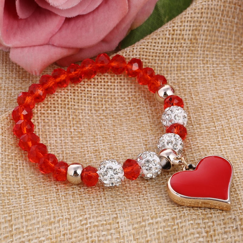 Crystal Butterful Bracelet & Bangle Elastic Heart Bracelets