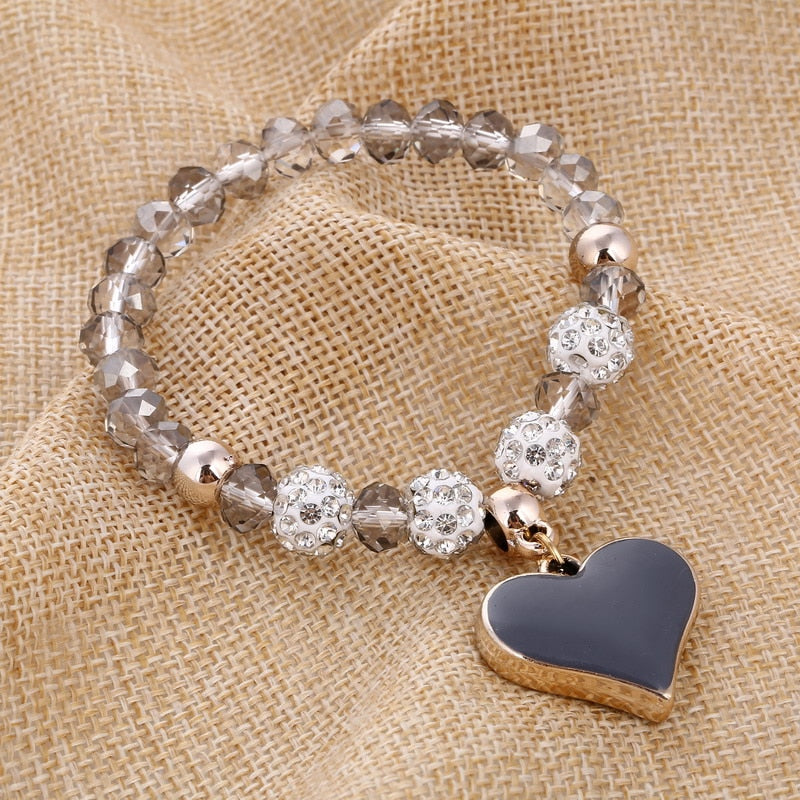 Crystal Butterful Bracelet & Bangle Elastic Heart Bracelets
