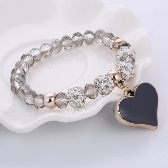 Crystal Butterful Bracelet & Bangle Elastic Heart Bracelets