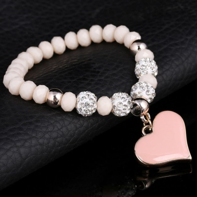 Crystal Butterful Bracelet & Bangle Elastic Heart Bracelets