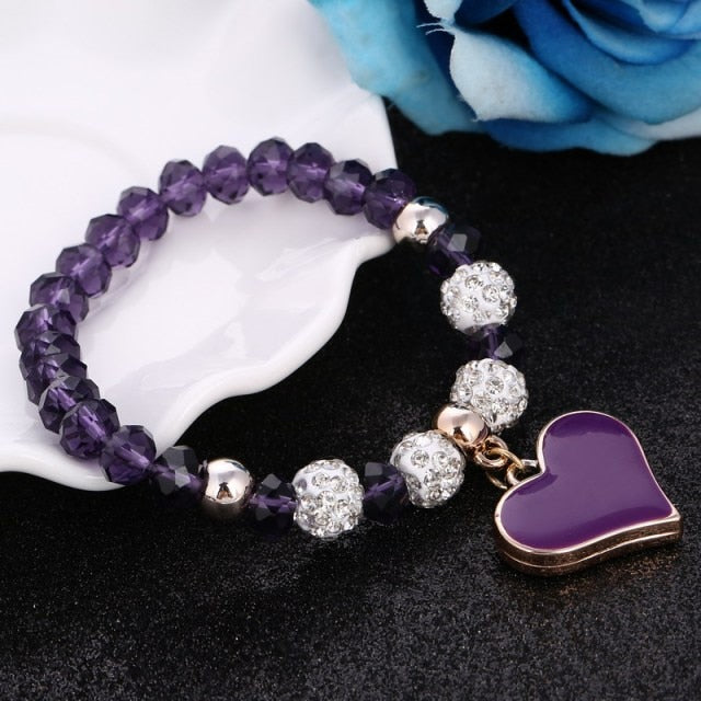 Crystal Butterful Bracelet & Bangle Elastic Heart Bracelets
