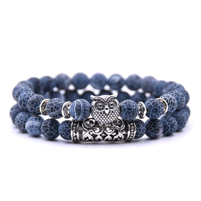 Owl Bracelet Jewelry Stone Bracelets Men Women
