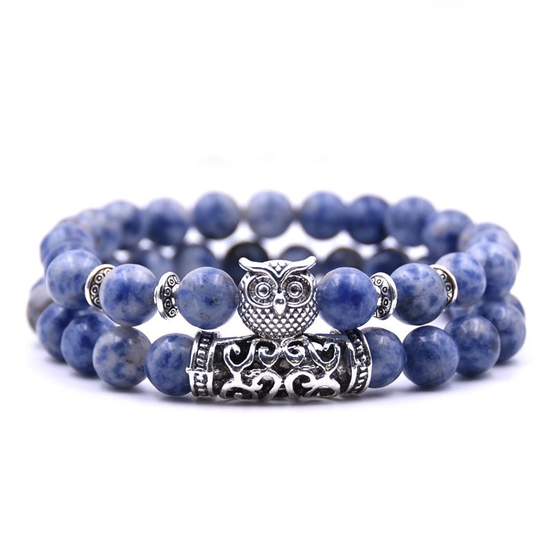 Owl Bracelet Jewelry Stone Bracelets Men Women