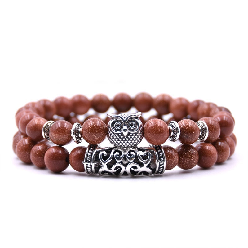 Owl Bracelet Jewelry Stone Bracelets Men Women