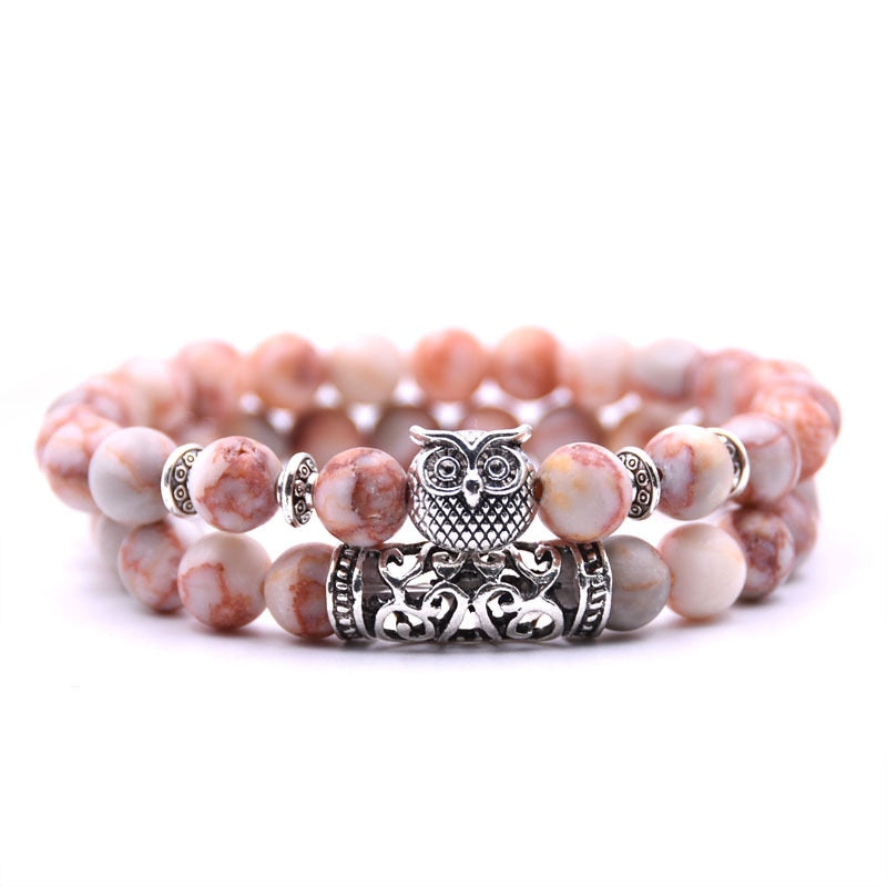 Owl Bracelet Jewelry Stone Bracelets Men Women