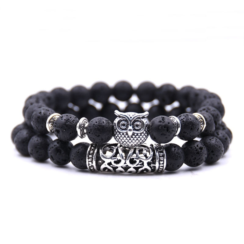 Owl Bracelet Jewelry Stone Bracelets Men Women