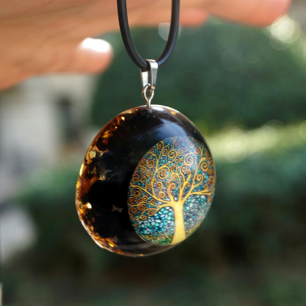 Black Tourmaline  EMF Protection Chakra Pendant