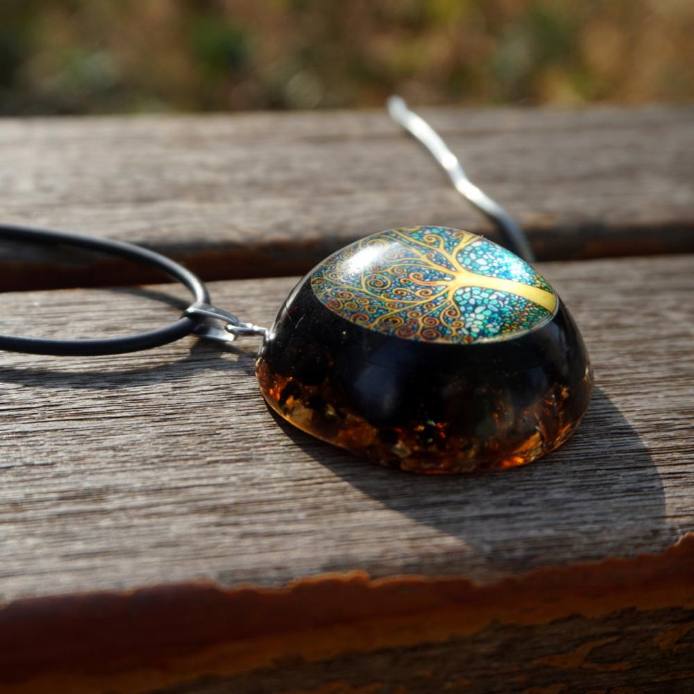 Black Tourmaline  EMF Protection Chakra Pendant
