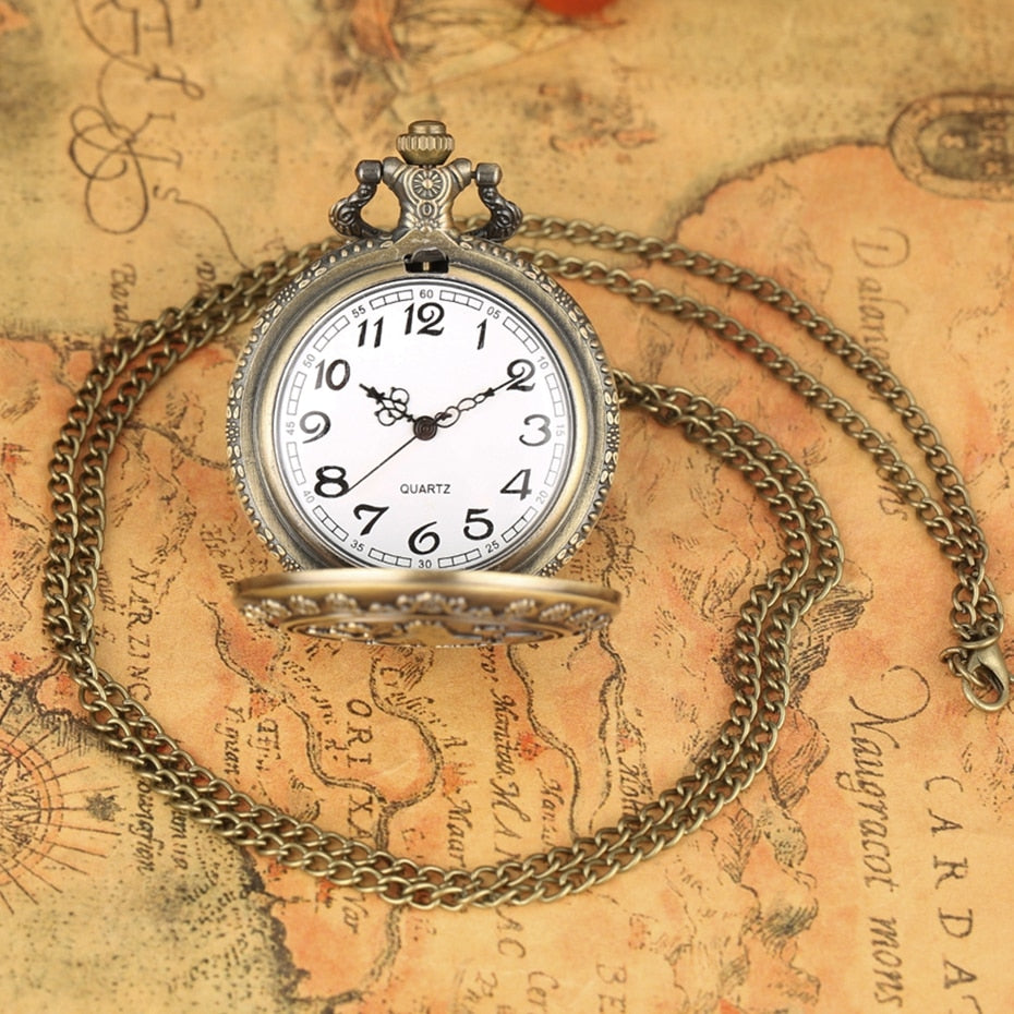 Retro Alice in Wonderland Theme Bronze Lovely Princess Quartz Pocket Watches