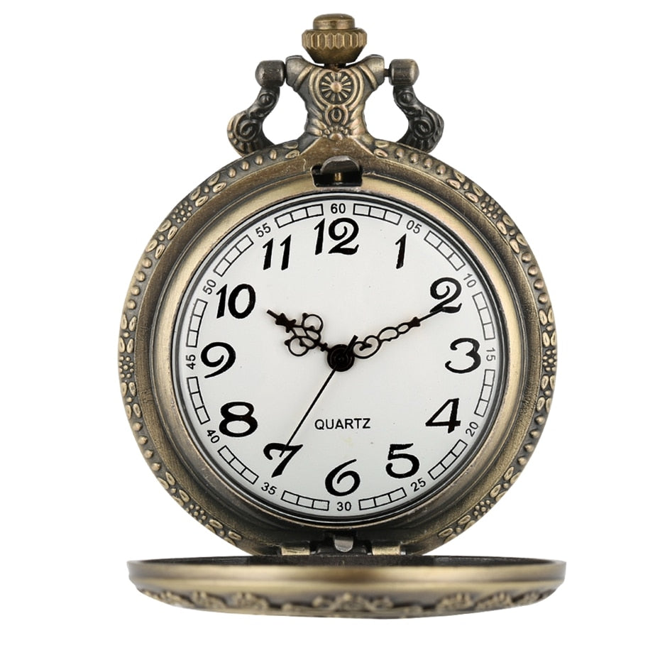 Retro Alice in Wonderland Theme Bronze Lovely Princess Quartz Pocket Watches