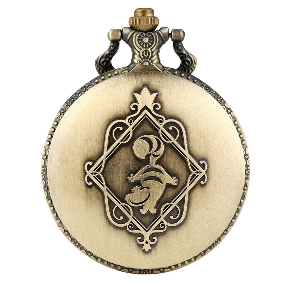 Retro Alice in Wonderland Theme Bronze Lovely Princess Quartz Pocket Watches