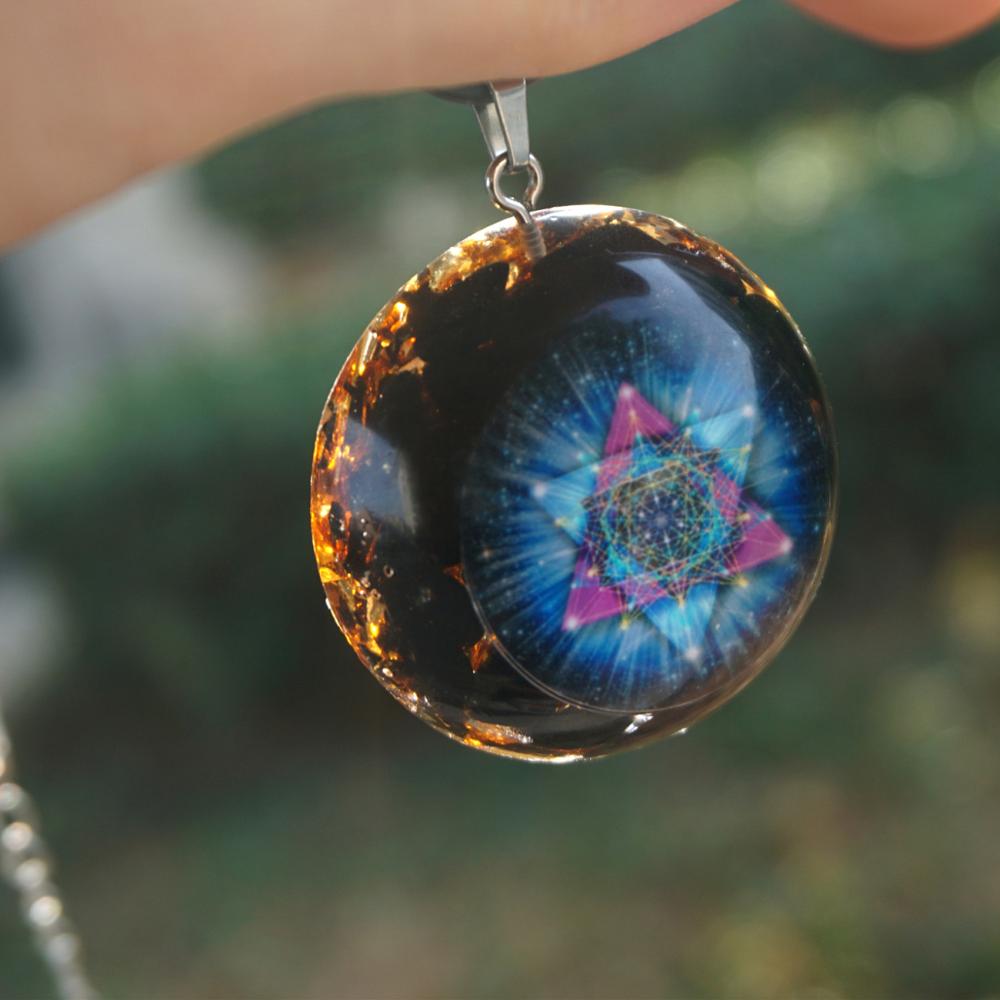 Black Tourmaline  EMF Protection  Orgonite Necklace