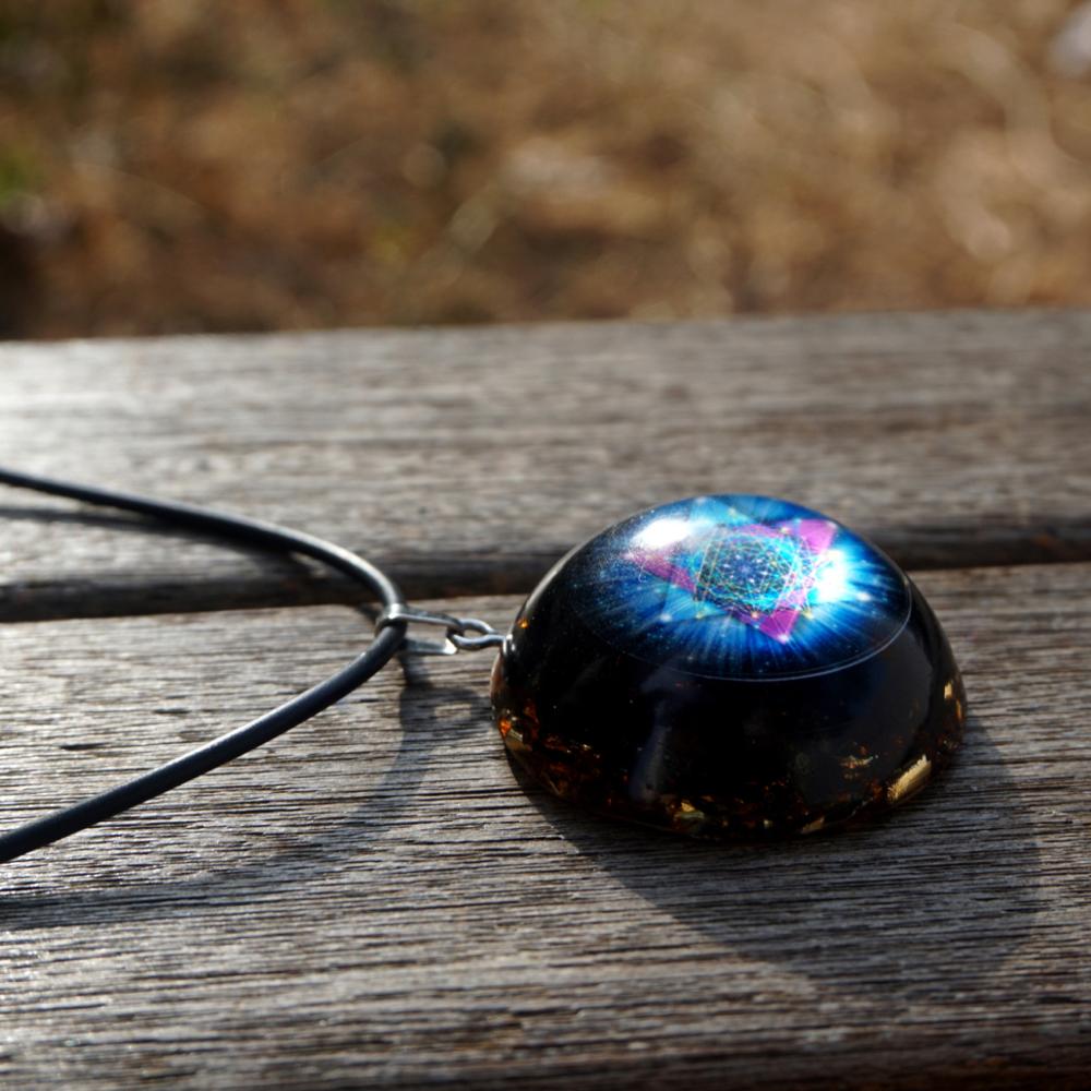 Black Tourmaline  EMF Protection  Orgonite Necklace