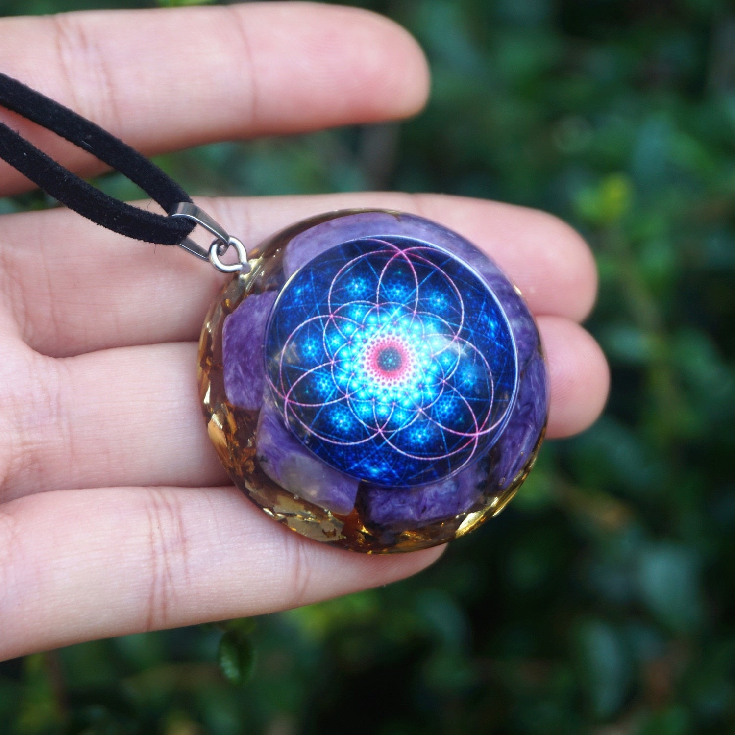 Charoite  EMF Protection  Reiki Meditation Orgonite Pendant