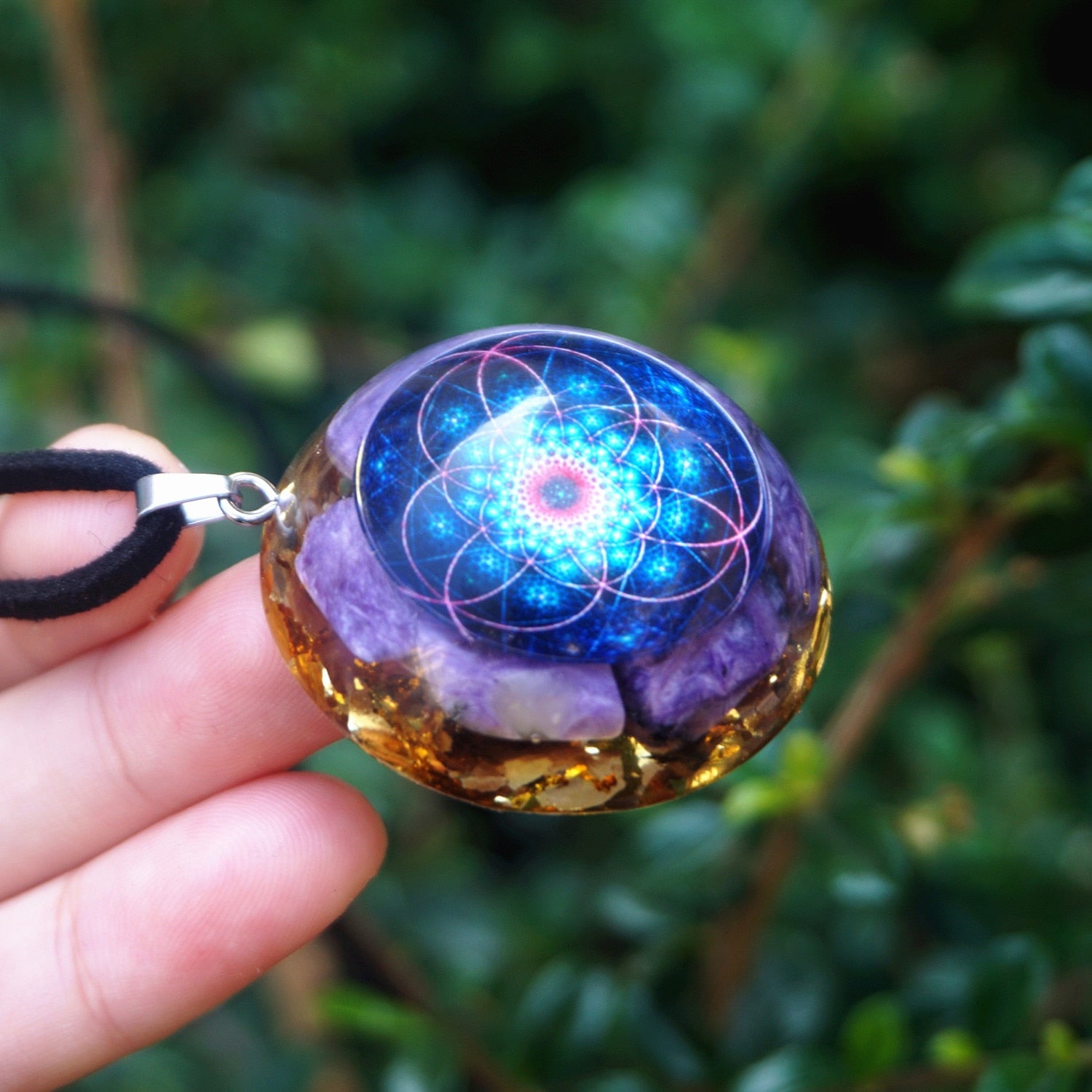 Charoite  EMF Protection  Reiki Meditation Orgonite Pendant