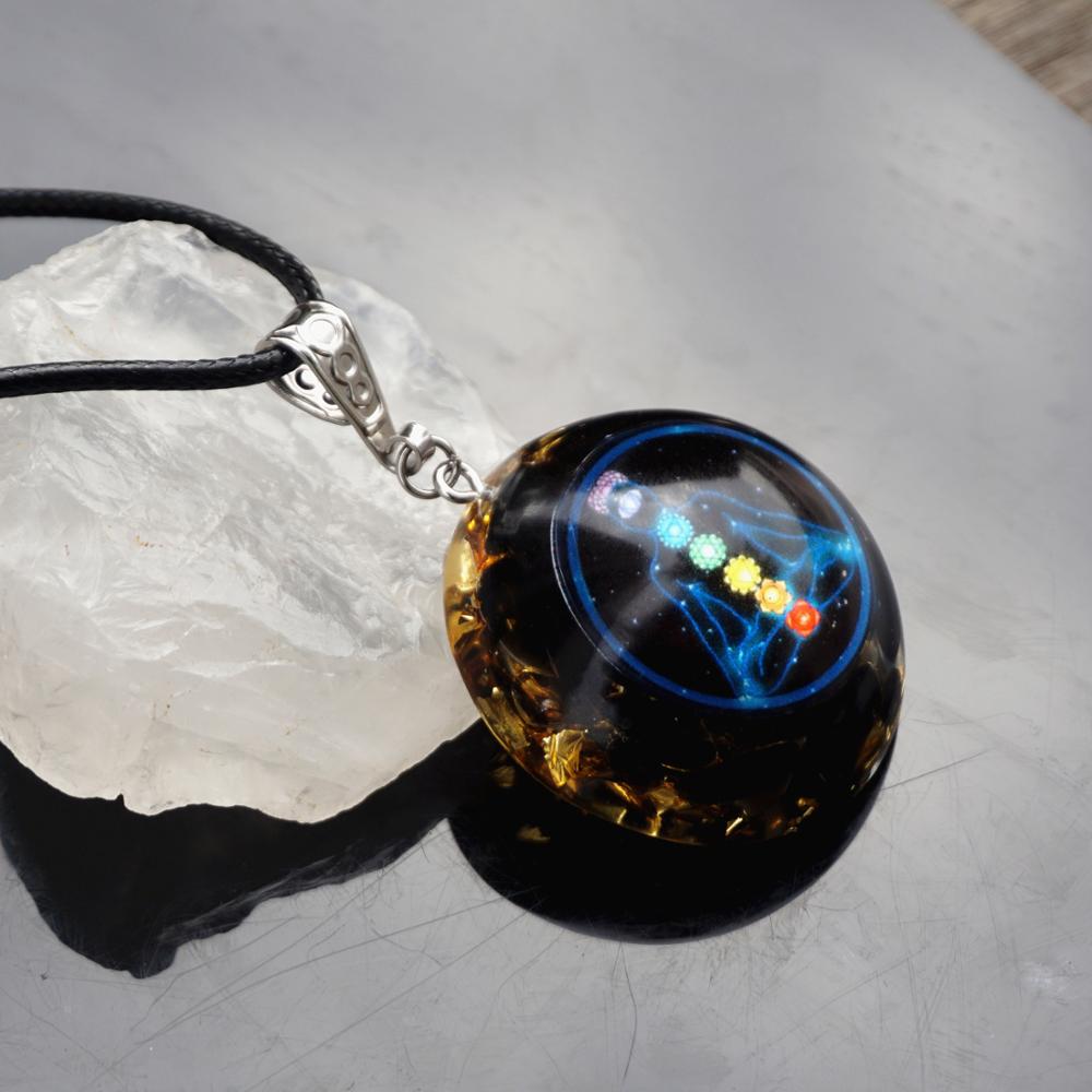 Obsidian  EMF Protection Orgonite Pendant