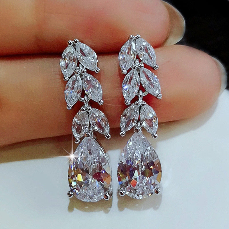 Leave&Water Drop Shape Earring