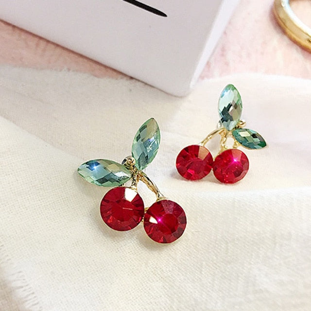 Fashion Long Ear Nail Temperament Cherry Cherry Earrings