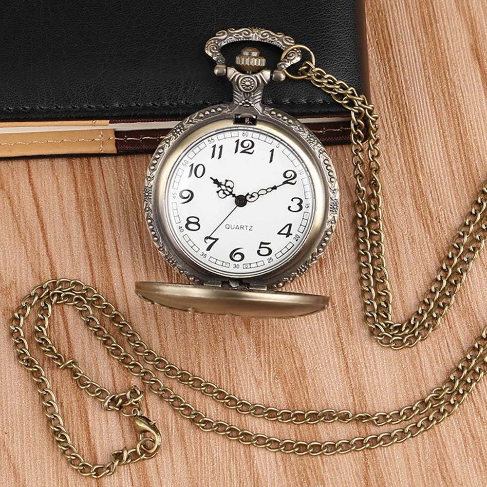 Classic Castle Building Quartz Pocket Watch