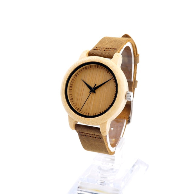 Quartz Watches Men Bamboo Wood Couple Wristwatches Gifts