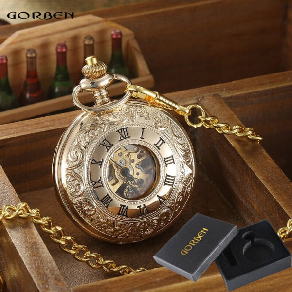 Reloj mecánico vintage para hombre con caja abierta de dos lados