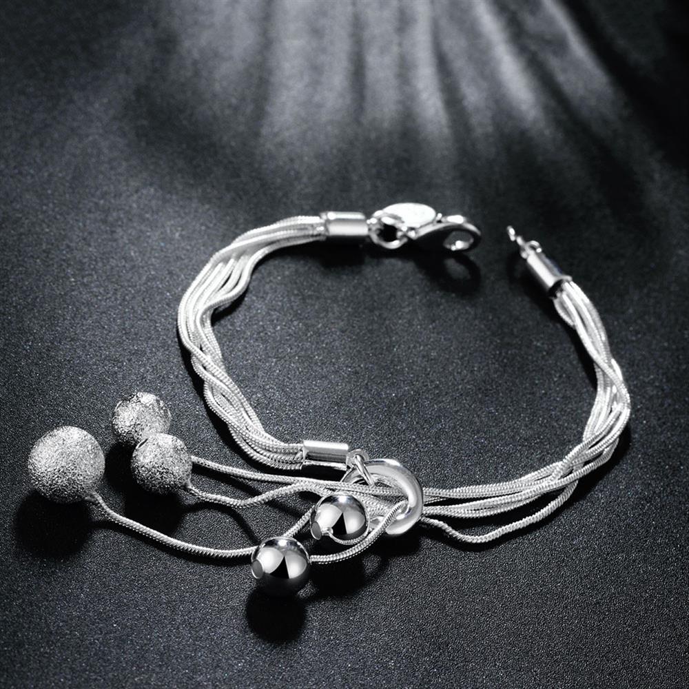 Charms beads Chain Beautiful bracelet silver color fashion for women