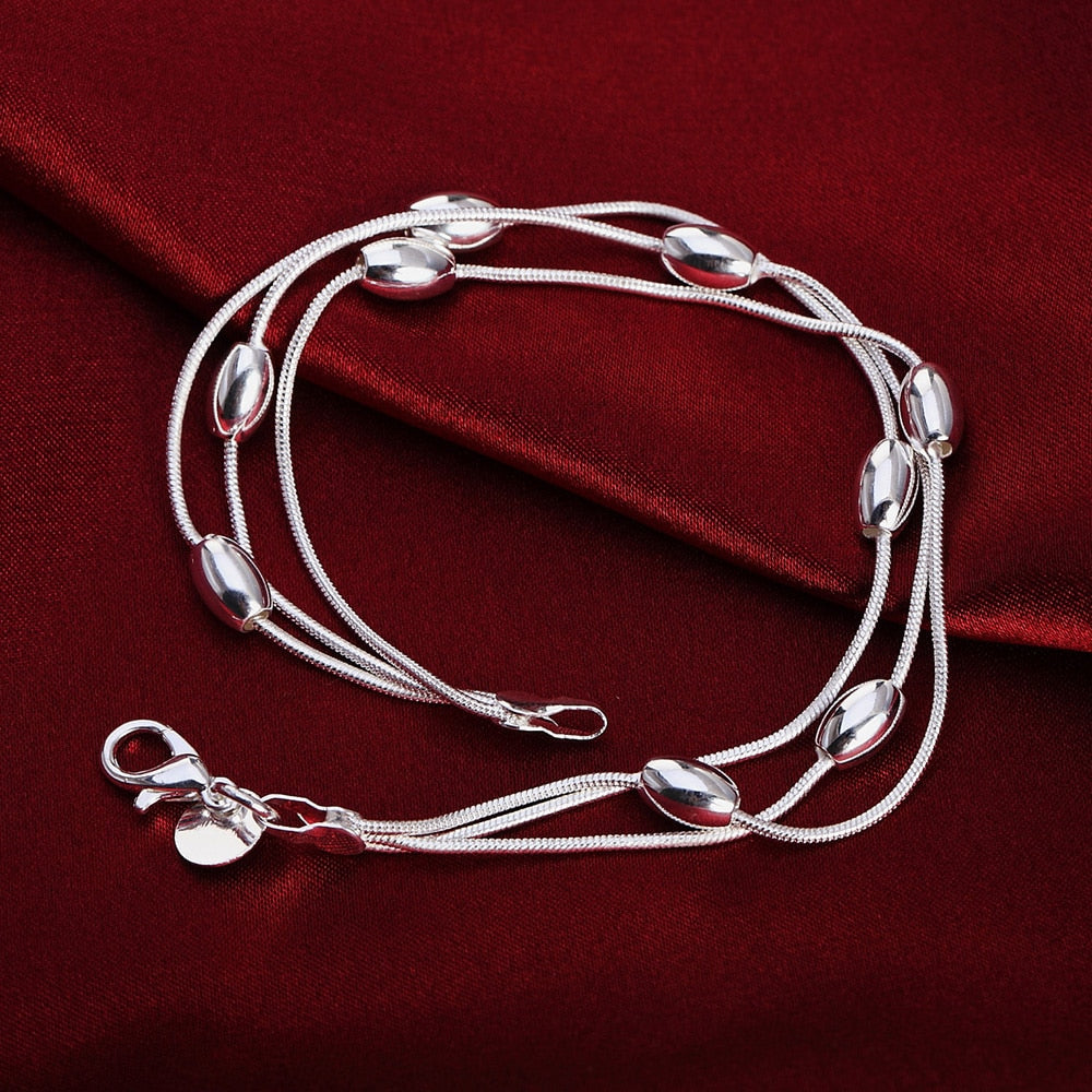 Charms beads Chain Beautiful bracelet silver color fashion for women