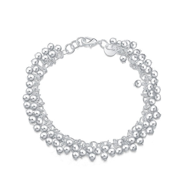 Charms beads Chain Beautiful bracelet silver color fashion for women