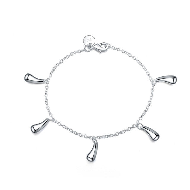 Charms beads Chain Beautiful bracelet silver color fashion for women