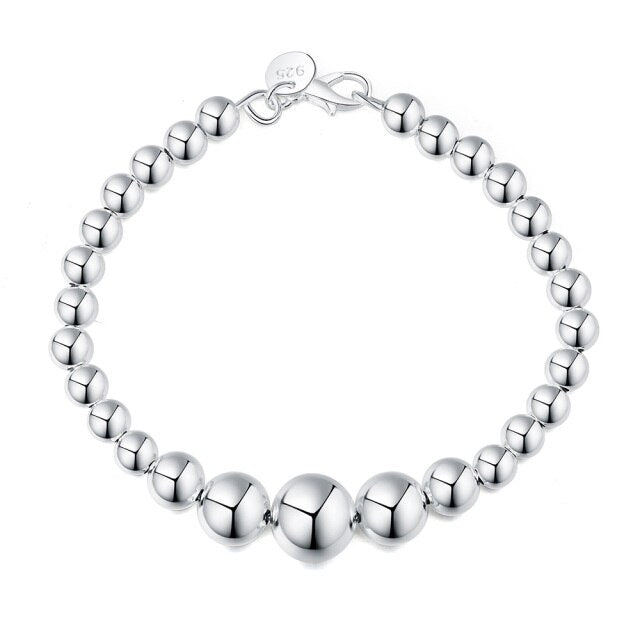 Charms beads Chain Beautiful bracelet silver color fashion for women