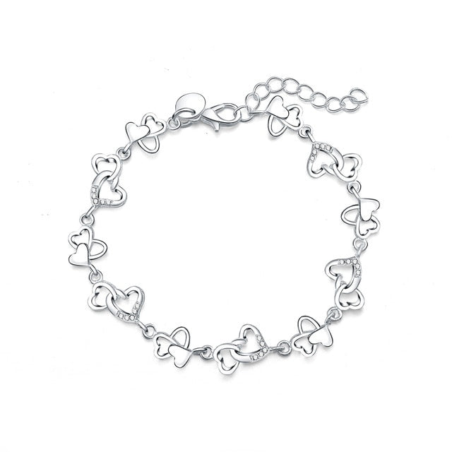 Charms beads Chain Beautiful bracelet silver color fashion for women