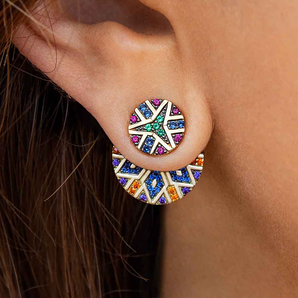 India Tribal Round Earrings