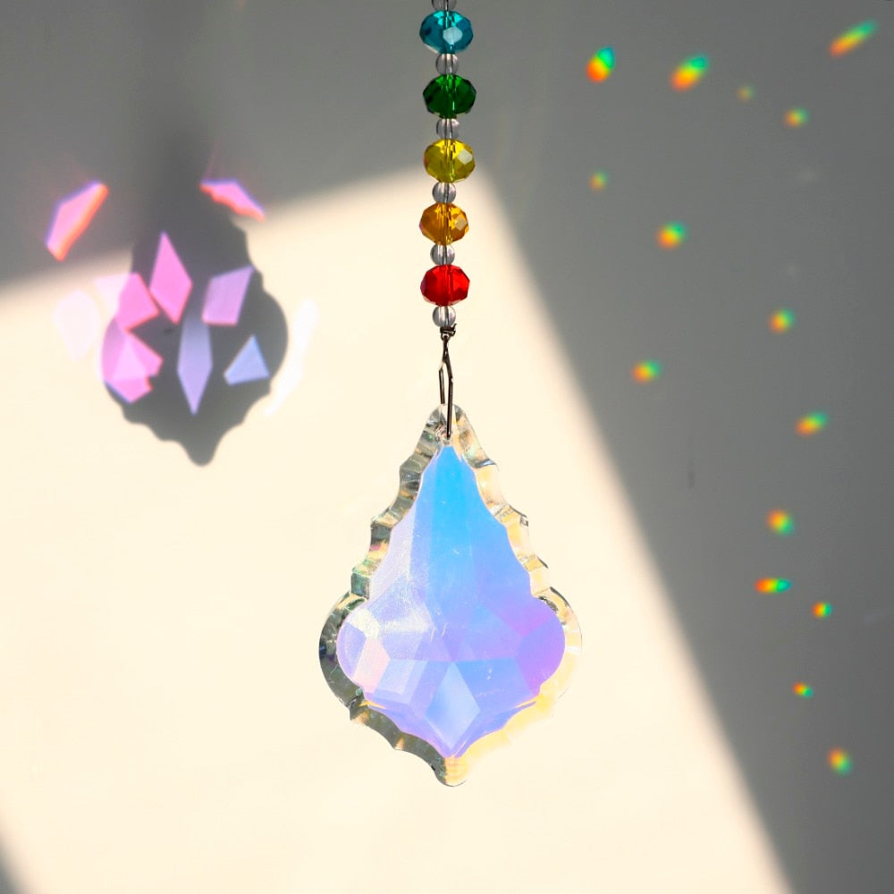 Chakra Crystal Suncatcher with 76mm AB Gourd Prism